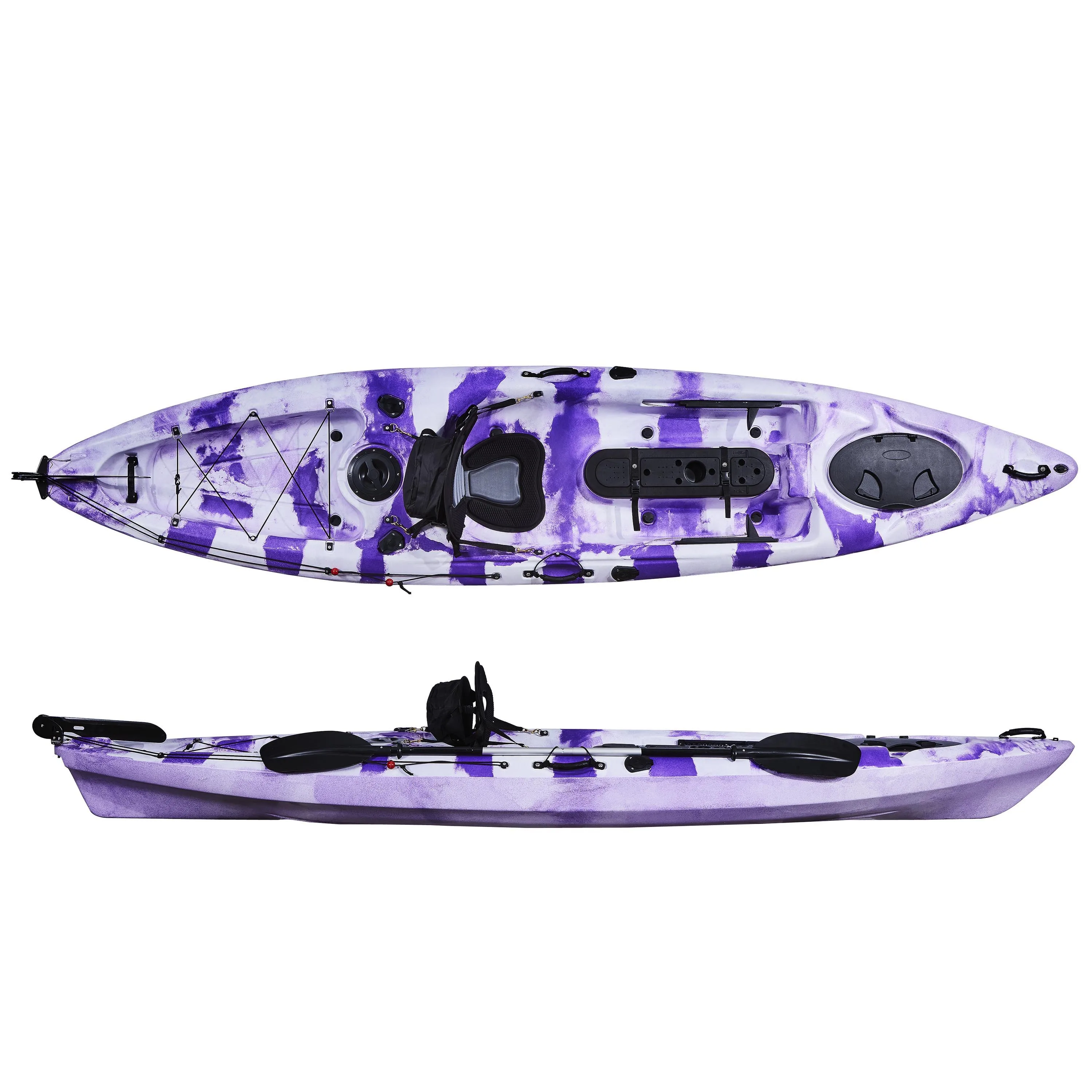 Fishing Kayak Sit On Top - 13ft เรือคายัคตกปลา3.95ม. 1คนสำหรับกีฬาทางน้ำนั่งบนเรือคายัคเพื่อขายเรือไปยังท่าเรือ