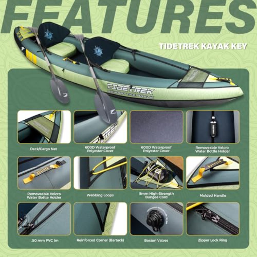 เรือคายัคเป่าลมสำหรับการท่องเท - Fishing Kayak Inflatable บทวิจารณ์และราคา